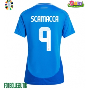 Italien Gianluca Scamacca #9 Hemmatröja Kvinnor EM 2024 Kortärmad